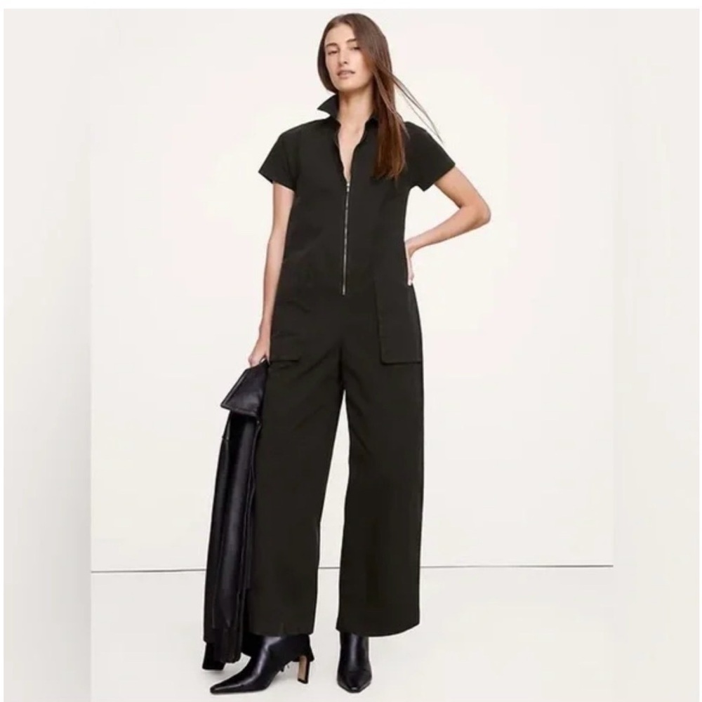 NWT Banana Republic Canvas Utility Black Jumpsuit Size XXS (#817700)